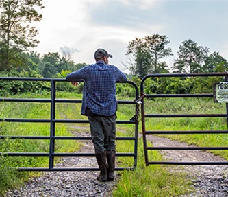 Landowner at gate